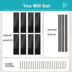 NeatiEase Slatwall Panel Wall Storage Systems, 4 x 8ft Slat Wall Paneling Garage Wall Organizer, Heavy Duty Wall Mounted PVC Wall Rack (Black) - Image 3