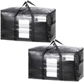 TAILI 2 Pack Black Extra Large Moving Bags,Storage Bag with Visible Window by TAILI