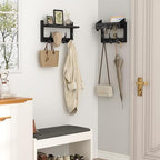 Evermagin 29" Coat Rack Wall Mount with Shelf for Entryway, Black - Image 2