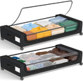 GoMaihe Under Bed Storage with Wheels 70L Black 2-Pack | Rolling Rangement Vetement sous le Lit - Containers for Clothes Shoes in Bedroom - Easy Pull-out by GoMaihe