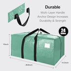 VELVETSURE 12 Pack Heavy Duty Large Moving Bags W/Backpack Straps - Strong Handles & Zippers, Storage Totes For Space Saving, Fold Flat, Alternative to Moving Box and Storage Bin, Teal - Image 2