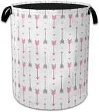 Pink Arrow Laundry Basket Collapsible Laundry Hamper with Handle, Oxford Clothes Storage Bin for Bathroom Bedroom Room Decor, Gift Basket 16" X 20.8" by NSMNSM