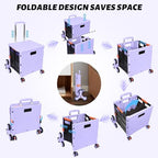 FELICON SELORSS Folding Utility Climber Cart Portable Rolling Crate-Purple - Image 4