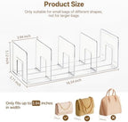 HBlife Acrylic Purse Organizer for Closet 2 Pack, 4 Sections Widened Clear Handbag Storage Shelf Bag Organizer Clutch Dividers for Shelf Closet Organizers and Storage - Image 2