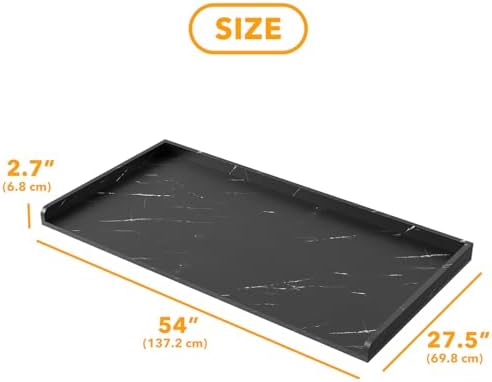 SpaceAid Washer Dryer Countertop, Laundry Wood Shelf Topper with Edge, 54" Width x 27.5" Depth Cover Guard Organizer for Washer and Dryer Laundry Hamper Counter Storage Organization (Black Marble) - Image 2