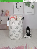 Round Laundry Basket Collapsible Storage Hamper Organizer Lion - Image 4