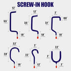 Garage Hooks Heavy Duty, 12-Pack Mixed Utility Garage Hooks, Wall Mounted Steel Tool Hangers for Garage Wall Organizer, Hold Ladders Tools Bikes (Blue, 6 Type & 12 Pack) - Image 2