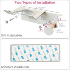 Hair Dryer Holder, HairDryer Holder Wall Mounted, Self Adhesive Blow Dryer Holder, Stainless Steel Hair Dryer Holder, Hairdryer Holder for Bathroom White - Image 6