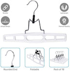 Premium Skirt Hangers 2-Pack - Thin Space-Saving Skirt Hanger Set with Clamp, Pant Hanger 2-Piece Set, Shorts Hangers with Heavy-Duty Locking Clasp, Multipurpose Quality Jean Hangers Set (White, 2) - Image 5