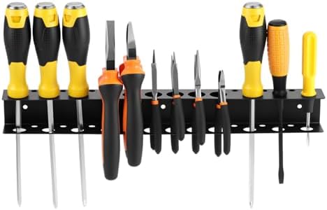 QWORK Screwdriver Pliers Holder Wall Mount, Heavy Duty Wall Mounted Hand Tool Organizer, 15.75 Inch for Garage Workshop - Image 2