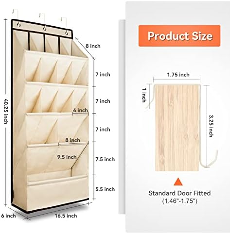 1 Pack Over the Door Shoe Organizers, Hanging Organizers with Large Pockets - Image 6