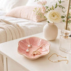 Pink Lotus Leaf Jewelry Dish Tray,Ring Dish Trinket Tray (Pink) - Image 3