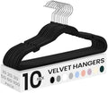 SONGMICS Velvet Hangers 10 Pack, Non-Slip Clothes Hangers, Space-Saving | Suit Hangers with Shoulder Notches, Pants Bar, 360° Swivel Hook, for Closet, Ink Black, BREANNA Collection UCRF029B01 by Unknown
