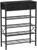 5 Tier Shoe Rack with 2 Drawers, 16-20 Pairs Charcoal by UNITSTAGE