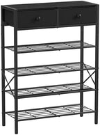 5 Tier Shoe Rack with 2 Drawers, 16-20 Pairs Charcoal by UNITSTAGE