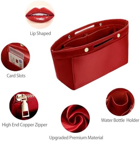 ZTUJO Purse Organizer Insert For Handbag & Tote Shaper,Tote Bag Organizer Insert For Speedy Neverful, 6 Sizes(Small, Silky Red) - Image 6