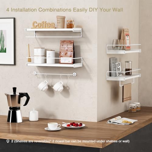 Forbena Bathroom Shelves for Wall Set of 2, White Nursery Floating Book Shelves for Kids Room, Small Wall Mount Bookshelf and Toy Storage Organizer for Baby Toddlers Teens Boys Girls Bedroom - Image 5