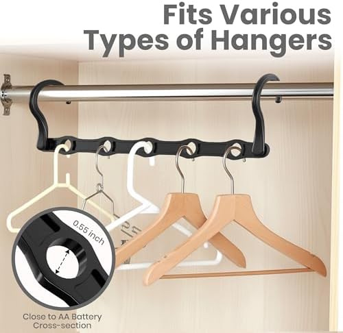 Utopia Home Space Saving Hangers 10 Pack – Magic Hanger Collapsible Black | ABS plastic | Closet organizer | Storage saving hanger I Dorm & small space friendly | Compact storage - Image 4