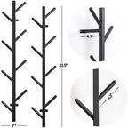 GAWAMAY Vertical Coat Rack Wall Mount Set of 2, Black Modern Metal Coat Hanging Cowboy Hat Rack for Wall, Mounted Coat Hooks Organizer for Entryway (H-33.4") (Black) - Image 2