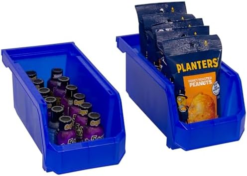 ReadySpace Medium Stackable Plastic Storage Bins, 8-Pack, Blue - Image 6