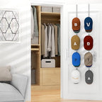 HapiRm Over Door Hat Rack - 2 Packs Hat Organizer with 8 Hooks Design, Hanging Baseball Cap Organizer Storage Holds Up to 40 Caps for Door, Bedroom, Closet (Sliver) - Image 6