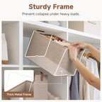 StorageWorks Large Fabric Storage Bins, Brown and Beige, 2-Pack - Image 4