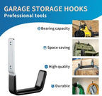 GeeWatom Heavy Duty Steel Garage Hooks,Garage Storage Utility Hooks,Anti-Slip Hanger, Tool Organizer,Steel Wall Mount Organizer, Garden Hose Hanger (Small-4PC) - Image 4