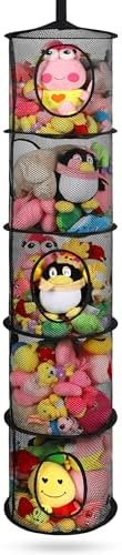 Hanging Stuffed Animal Storage Hammock Net 5 Tiers, Black by coastalrose