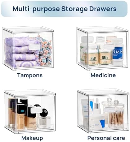 Vtopmart Disposable Facial Towels Holder,Clear Storage Drawer Compatible with Clean Skin Club Towel XL,Acrylic Box Hold 50 Count,Stylish and Functional Bathroom Accessory for Coutertop Organization - Image 6