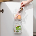 Clear Inside Cabinet Door Organizer, 6 Pack Plastic Wall Storage Bin Adhesive, Vertical Versatile Caddy Makeup Brush Pen Holder for Small Spaces in Bathroom, Office, Kid's Room Organization, No-Drill - Image 2
