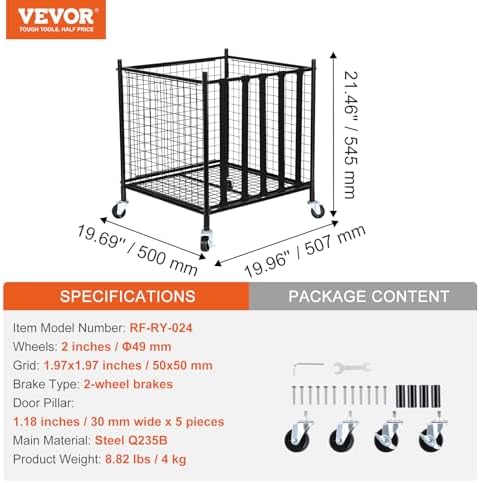 VEVOR Rolling Sports Ball Storage Cart, Lockable Basketball Cage with Double Lids, Sport Equipment Holder Organizer for Indoor Outdoor, Steel Storage Rack for Garages, Playgroup, Gym and Schools - Image 7