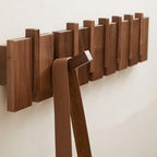 QUELLANCE Wood Coat Rack Wall Mount, Coat Hooks Hanger Wall Mounted, Heavy Duty Wall Coat Rack with 6 Hooks for Hanging Coats/Keys/Hats/Robe&Towels/Plants/Bags, Walnut - Image 3