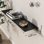 Danpoo 20 inch Long Metal Floating Shelves for Wall Organizer & Storage, Display Shelves for Bathroom, Living Room, Kitchen, Bedroom(Matte Black, 2-Pack) - Image 3