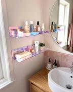 Iridescent Acrylic Bathroom Shelf Wall Mounted Floating Organizer - Image 6