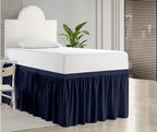 Ruffled Extra Long College Bed Skirt - Twin XL, 30 Inch Drop - 100% Microfiber - Navy Blue by PeaceSleepBedding