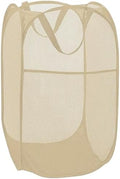 BATTOO Deluxe Strong Mesh Pop up Laundry Hamper Basket with Side Pocket for Laundry Room, Bathroom, Kids Room, College Dorm or Travel Beige by BATTOO