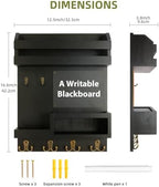 Large Key and Mail Holder Wall Mount, 12.5x16.5 Inch Solid Wood Key Racks for Entryway, Front Door, Hallway, Wall Organizer (Matte Black) - Image 2