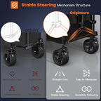 Originsure 220L Collapsible Beach Wagon Cart with Big Wheels, 460lbs, Black - Image 5