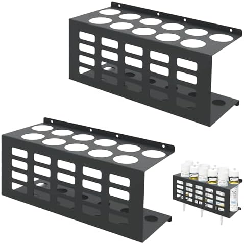 2 Pack Metal Wall Mount Caulking Tube Holder Rack, Black by Mibcocny