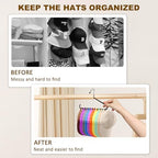 Hat Organizer for Baseball Caps - 2 PCS Hat Hangers for Closet - Stainless Steel Hat Rack - Cap Holder Hat Storage Holds 20 Caps - Birthday Gifts for Men & Women - Image 4