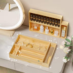 Kitchen Drawer Organizer Tray, Stackable Bamboo Deep Drawer Organizer for Large Silverware, Utensils, Cutlery, Flatware,Junk Drawer, Dresser, Bathroom, 17" x 6" x 2.5" (Set of 2) - Image 4