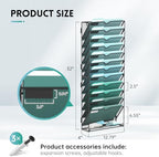 13-Tier Wall File Organizer, Hanging File Holder, Wall Mounted Mail Sorter - Image 2