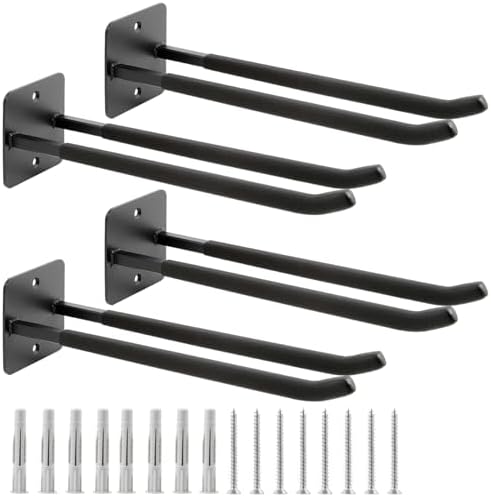 Sinoer 4 Pack Steel Wall Mount Double Garage Storage Hooks by Sinoer