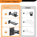14" Garage Hooks Heavy Duty 2-Pack - Garage Storage System Hooks, Ladder Hooks for Garage Wall & Broom Holder Wall Mount | Non-Slip Tire Rack & Heavy Duty Wall Hooks for Hanging Ladders, Chairs. - Image 5