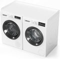 SpaceAid Washer Dryer Countertop, Laundry Wood Shelf Topper with Edge, 54" Width x 27.5" Depth Cover Guard Organizer for Washer and Dryer Laundry Hamper Counter Storage Organization (White) by SpaceAid