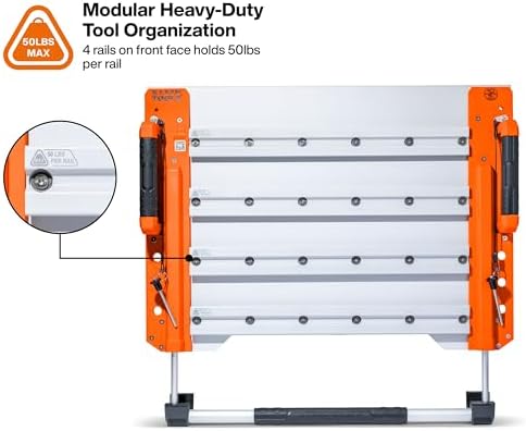 KLEIN TOOLS BC700WA LiftPro 24-Inch Wall Mount System, Heavy-Duty Modular Tool Organization with Four Interior and One Exterior Rail, 50-Pound Capacity Per Rail For Man Lift and Scissor Lift - Image 2