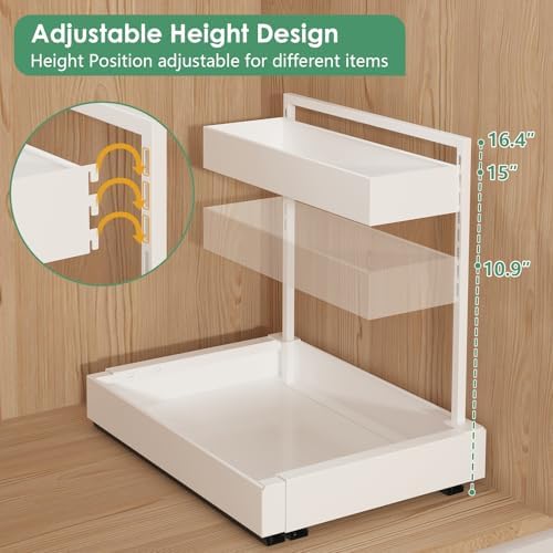 REALINN Expandable Under Sink Organizer with 6-Level Height Adjustment - Image 4