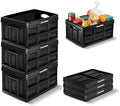 CleverMade Collapsible Storage Bins, 32L 3 Pack, 66 lb Stackable, Obsidian by CleverMade