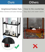 VOTZAAQ Matte Black 4 Tier Bathroom Organizer Countertop, Stainless Steel Perfume Tray and Vanity Countertop Shelf, Makeup Skin Care Bathroom Organizers and Storage for Dresser, Kitchen - Image 5