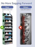 ULG 1 Pack Over The Door Organizer – 5 Shelf Door Organizer Hanging & 10 Side Pockets, Reinforced 44LB Capacity Hanging Organizer, Behind The Door Storage for Bedroom, Nursery, Pantry (Black) - Image 6